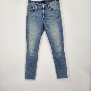 MOTHER Looker Ankle Fray‎ Skinny Jeans When Sparks Fly Size 26